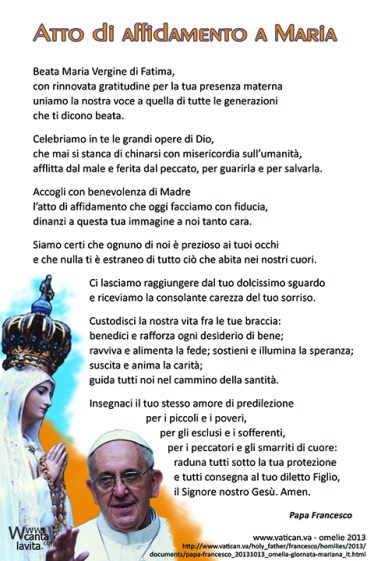 Atto di affidamento a Maria di Papa Francesco